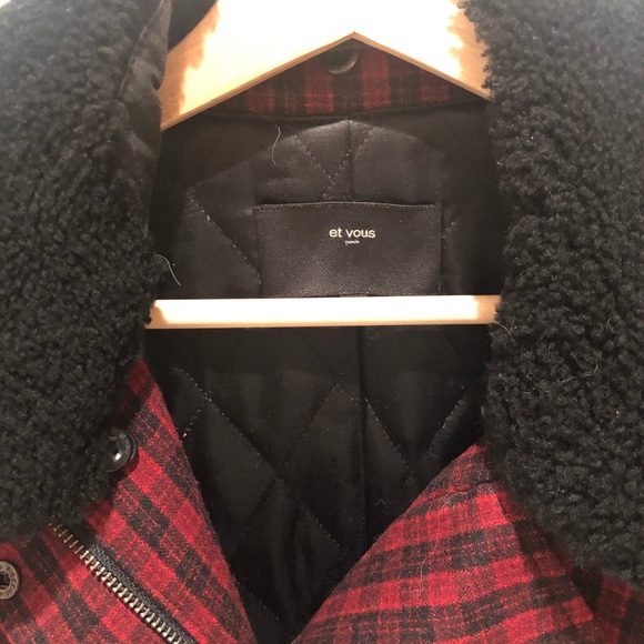 ET VOUS wool blend check jacket size M - Picture 2 of 6